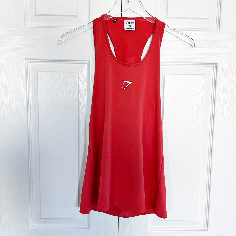 Gymshark Red Open Back Racerback Workout Tank Top Gym Training Sporty Chic